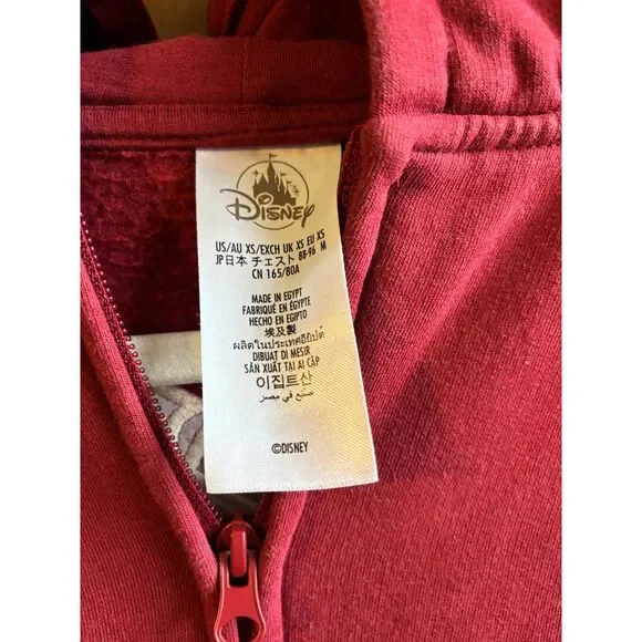 Disneyland Logo Est 1955 Authentic Original Zipped Red Hoodie Sz XS - Picture 6 of 6
